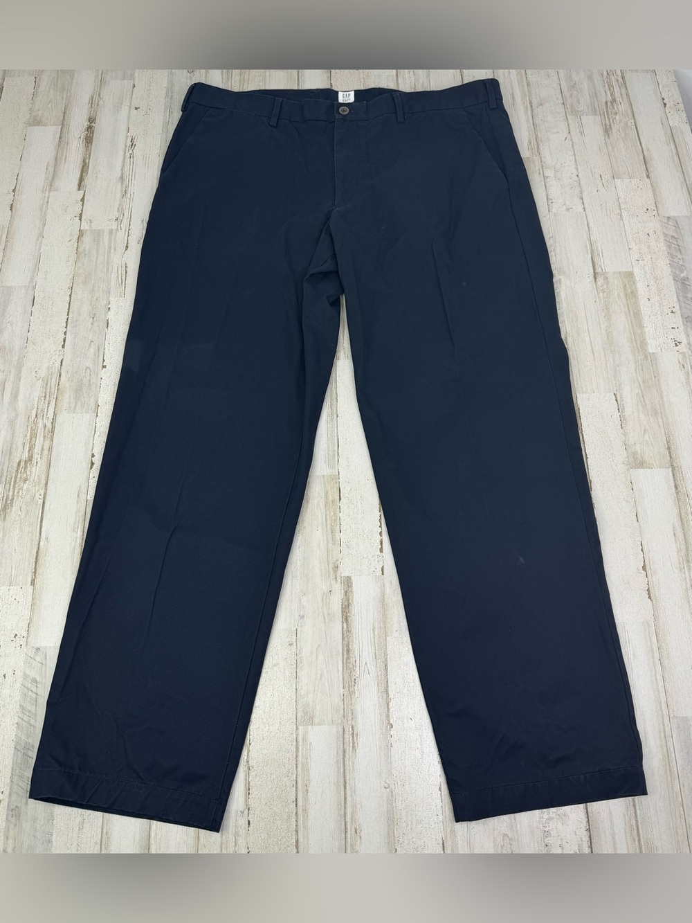 Gap Mens Slim Leg Pants Khaki Blue Size 42x32 Button Zip Close